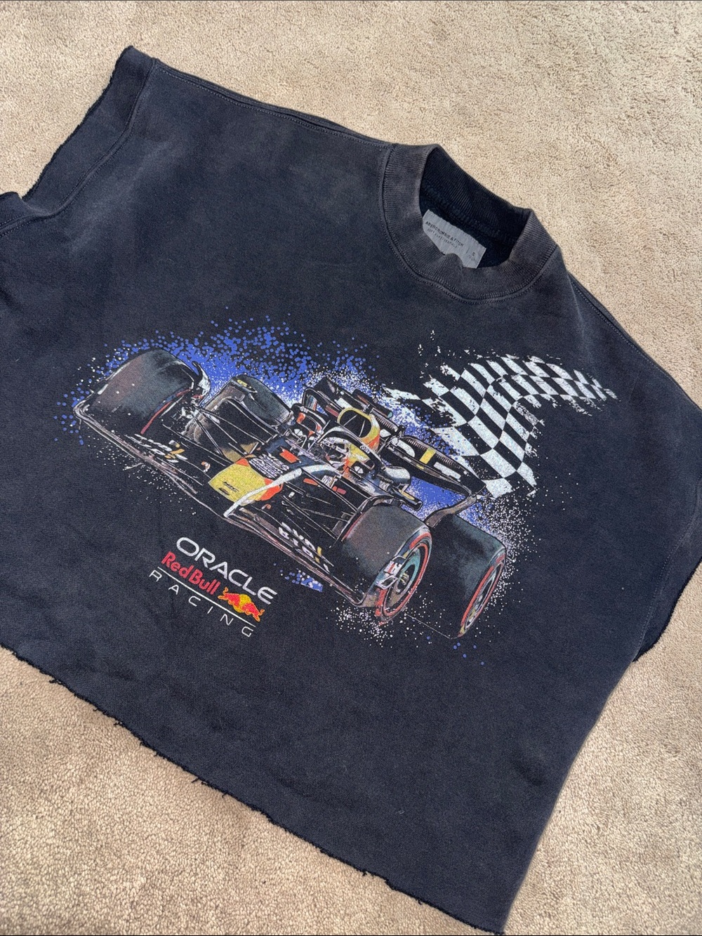 Oracle Red Bull Racing Black Graphic Cutoff Sweatshirt
